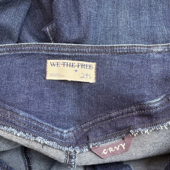 NWT Free People CRVY Wild Honey Denim Jeans Flare Mid Rise Dark Blue 29 Short - Picture 10 of 14